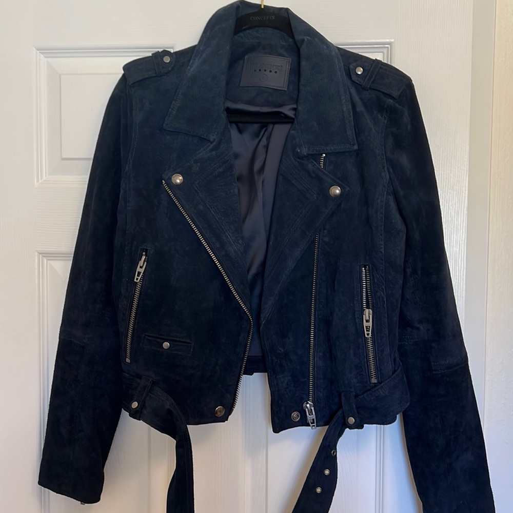 Blank NYC Suede Jacket Navy Size L